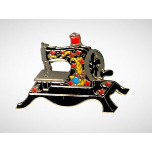 Clotilde Sewing Machine Lapel Enamel Metal Pin Brooches #3 1910 Toy Multicolor